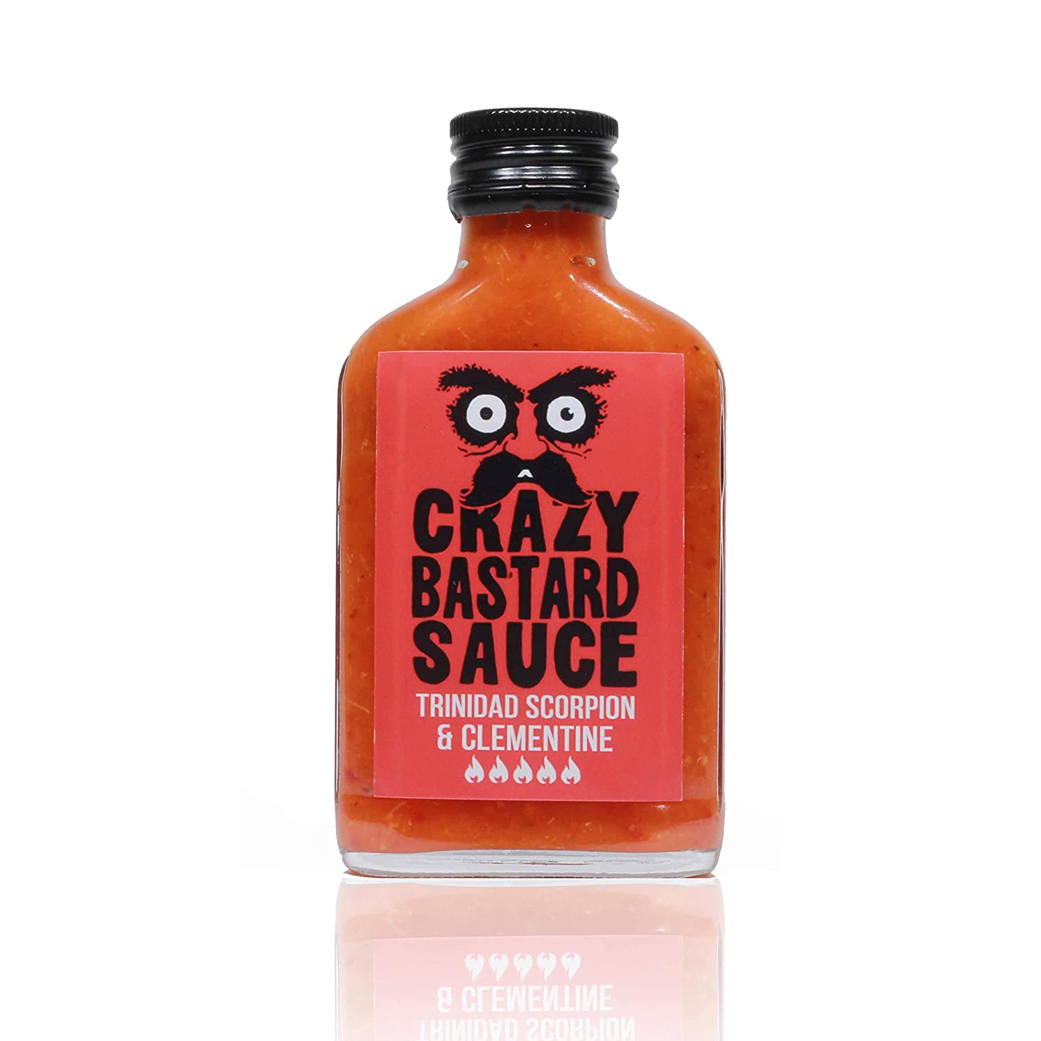 Crazy Bastard® Sauce - Trinidad Scorpion & Clementine - (1 x 100mL Flasche) 55 000 Scoville