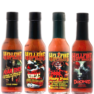 Hellfire Hot Wingfest Gift Pack 4 Saucen bis 6 mio Scoville