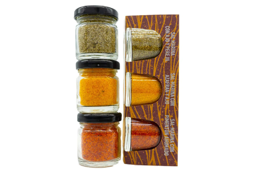 Gewürzsalze Set (3x40g) Pack mit Meersalz Petersilie, Salz Safran, Salzmischung Paprika